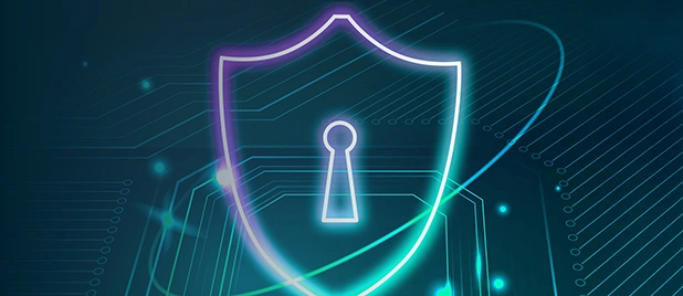 Símbolo de seguridad representando la ciberseguridad y antivirus para empresas